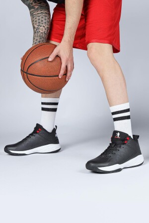 28652 Siyah - Beyaz Erkek Basketbol Spor Ayakkabısı - 5