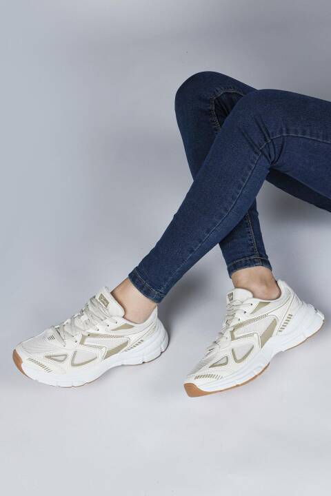 28790 Bej Kadın Sneaker Günlük Spor Ayakkabı - 3