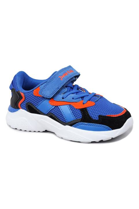 29189 Saks Mavi - Turuncu Üniseks Çocuk Sneaker Günlük Spor Ayakkabı - 5