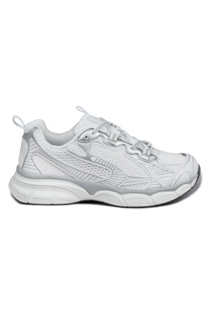 29819 Beyaz - Gri Kadın Sneaker Günlük Spor Ayakkabı - Jump
