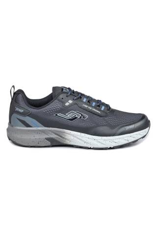 30519 Siyah - Gri Sneaker Erkek Spor Ayakkabı - Jump