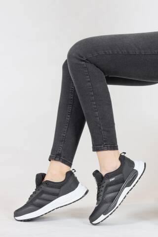 30601 Siyah - Beyaz Kadın Sneaker Günlük Spor Ayakkabı - 2