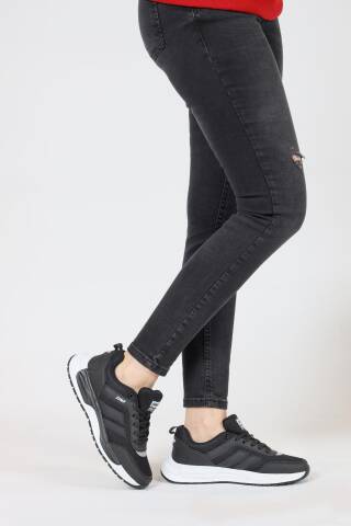 30601 Siyah - Beyaz Kadın Sneaker Günlük Spor Ayakkabı - 3