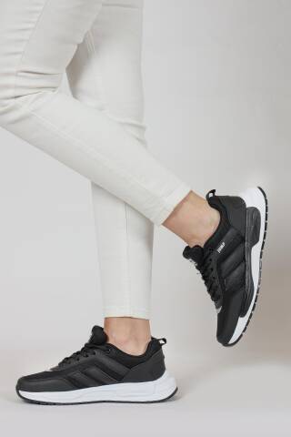 30601 Siyah - Beyaz Kadın Sneaker Günlük Spor Ayakkabı - 5