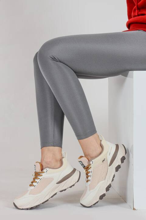 30812 Bej Kadın Sneaker Günlük Spor Ayakkabı - 6