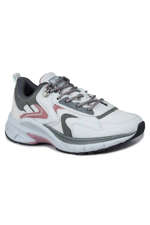 30866 Gri - Bordo Kadın Sneaker Günlük Spor Ayakkabı - 2