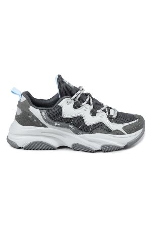 30867 Beyaz - Gri Sneaker Kadın Spor Ayakkabı - Jump
