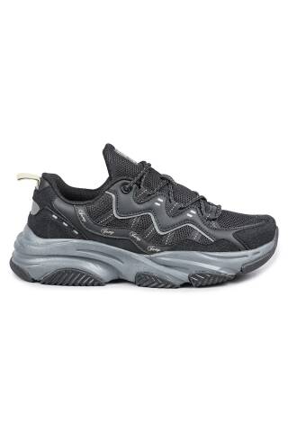 30867 Gri - Siyah Kadın Sneaker Günlük Spor Ayakkabı 