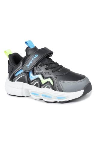 31098 Siyah - Mavi Sneaker Çocuk Spor Ayakkabı - Jump (1)