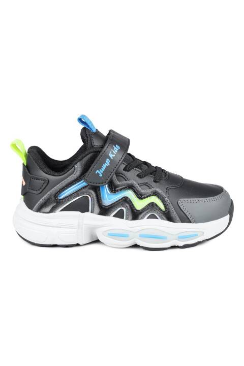 31098 Siyah - Mavi Sneaker Çocuk Spor Ayakkabı - 1