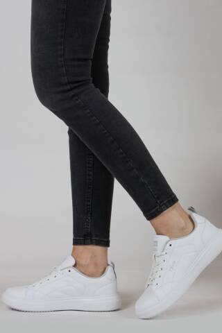31178 Beyaz - Gri Kadın Sneaker Günlük Spor Ayakkabı - Jump (1)