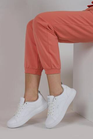 31178 Beyaz - Gri Kadın Sneaker Günlük Spor Ayakkabı - 6