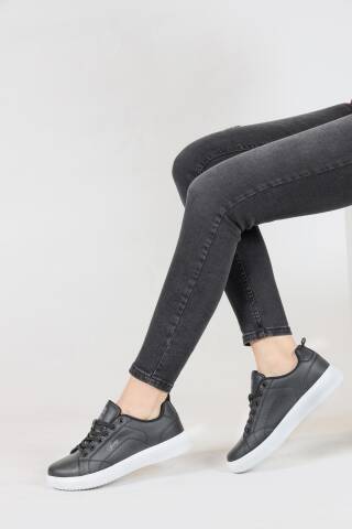 31178 Siyah - Beyaz Kadın Sneaker Günlük Spor Ayakkabı - 3