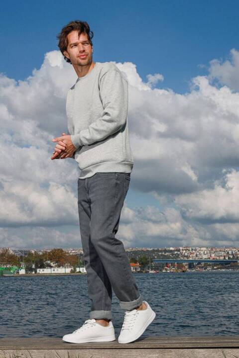 15307 Beyaz Erkek Sneaker Günlük Spor Ayakkabı - 5
