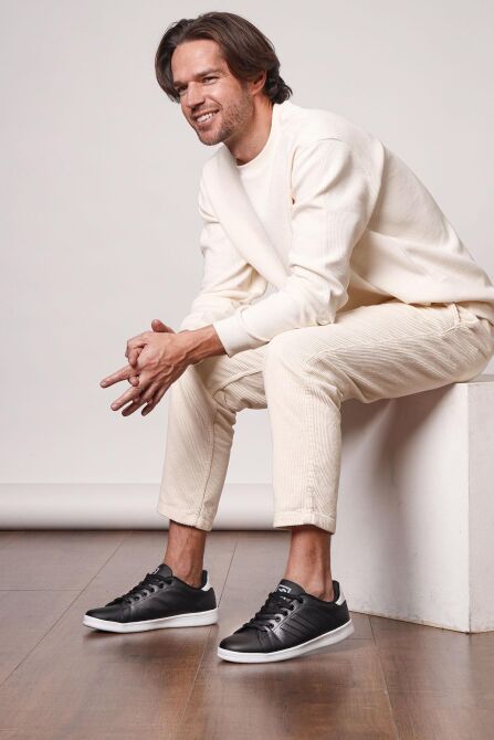 15307 Siyah - Beyaz Erkek Sneaker Günlük Spor Ayakkabı - 3