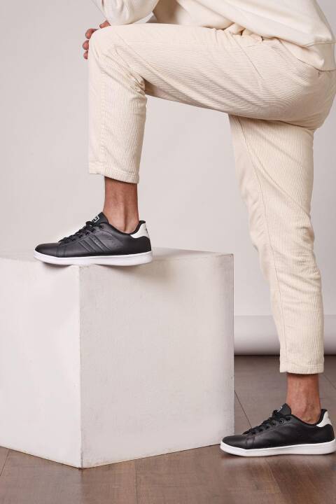 15307 Siyah - Beyaz Erkek Sneaker Günlük Spor Ayakkabı - 5