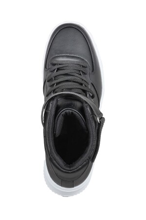 16309 Yüksek Bilekli Siyah - Beyaz Erkek Sneaker Günlük Spor Ayakkabı - 6