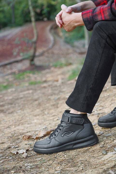 16309 Yüksek Bilekli Siyah Erkek Sneaker Günlük Spor Ayakkabı - 2