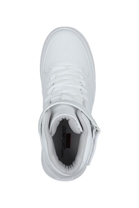 17308 Yüksek Bilekli Beyaz Kadın Sneaker Günlük Spor Ayakkabı - 3