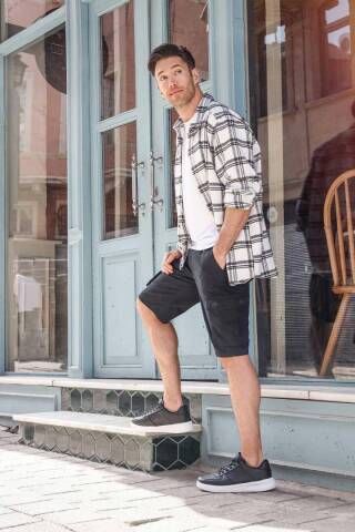 22233 Siyah - Beyaz Erkek Sneaker Günlük Spor Ayakkabı - 3