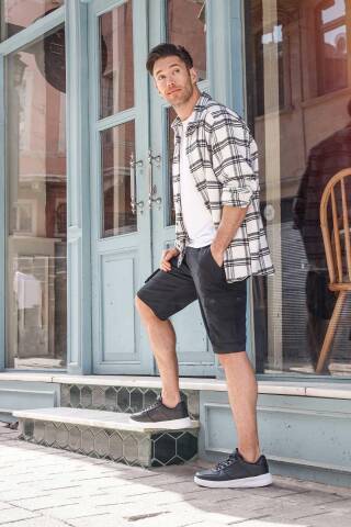 22233 Siyah - Beyaz Erkek Sneaker Günlük Spor Ayakkabı - 3