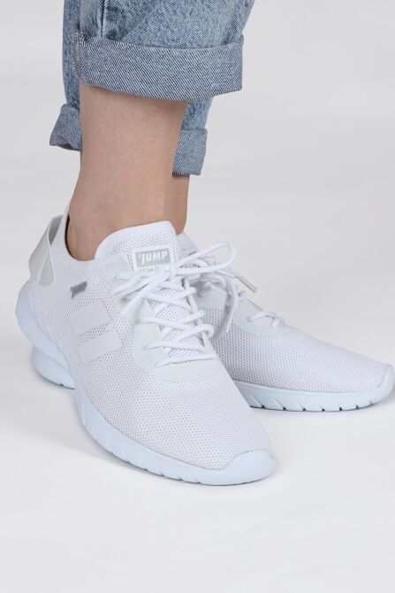24853 Beyaz - Gümüş Rengi Kadın Sneaker Günlük Spor Ayakkabı - 3
