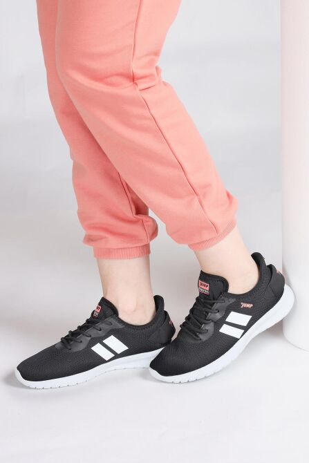 24853 Siyah - Beyaz Kadın Sneaker Günlük Spor Ayakkabı - 4