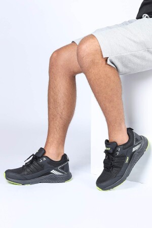 24865 Full Siyah - Neon Yeşil Erkek Sneaker Günlük Spor Ayakkabı - 2