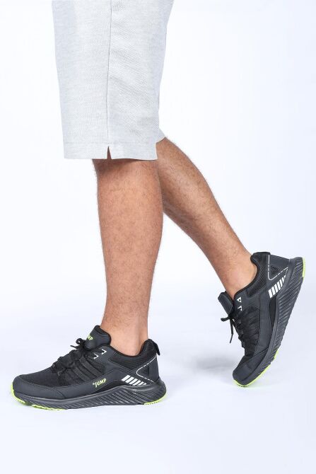 24865 Full Siyah - Neon Yeşil Erkek Sneaker Günlük Spor Ayakkabı - 4