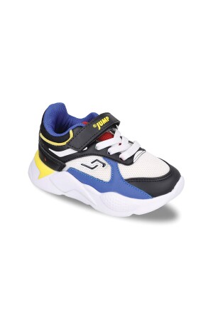 24931 Cırtlı Beyaz - Siyah Üniseks Çocuk Sneaker Günlük Spor Ayakkabı - Jump