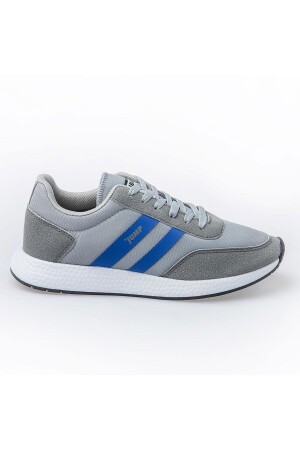 26231 Gri - Royal Mavi Kadın Sneaker Günlük Spor Ayakkabı - Jump