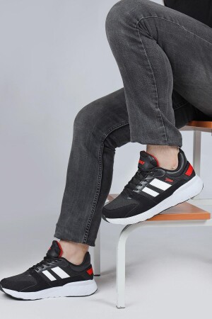 26605 Siyah - Beyaz Erkek Sneaker Günlük Spor Ayakkabı - 4