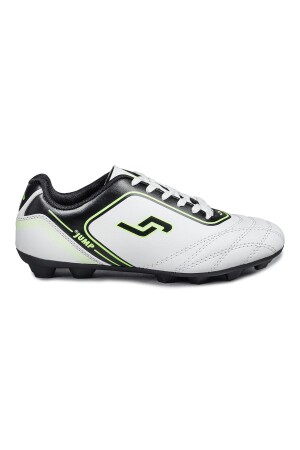 26752 Beyaz - Siyah Çim Halı Saha Krampon Futbol Ayakkabısı - Jump