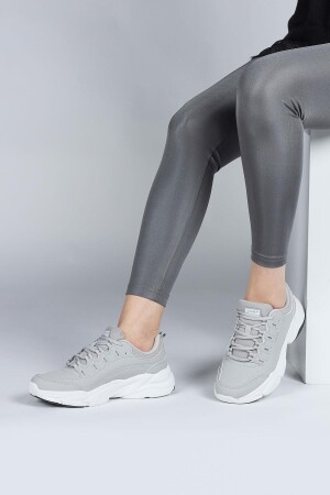 26776 Açık Gri - Beyaz Kadın Sneaker Günlük Spor Ayakkabı - 4