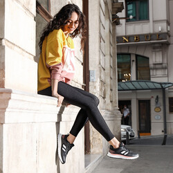 Jump 26790 Siyah - Somon Pembe - Beyaz Kadın Spor Ayakkabı - Thumbnail