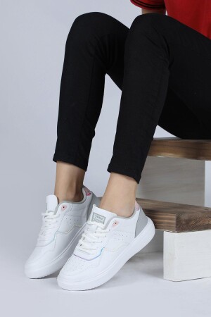 26821 Beyaz - Pembe Kadın Sneaker Günlük Spor Ayakkabı - 4
