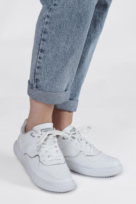 26821 Beyaz - Gri Kadın Sneaker Günlük Spor Ayakkabı - 3