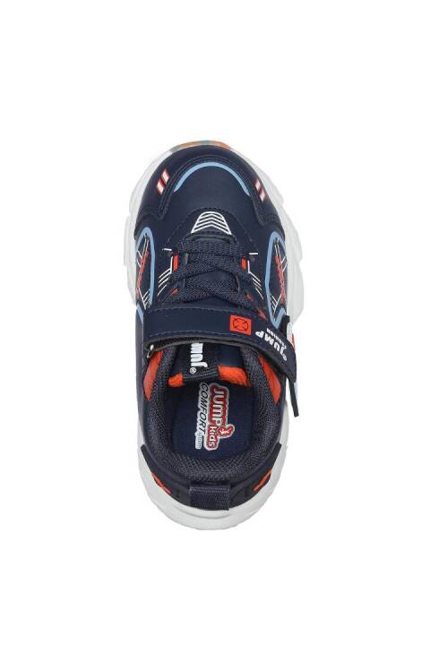 26982 Cırtlı Lacivert - Turuncu Üniseks Çocuk Sneaker Günlük Spor Ayakkabı - 3