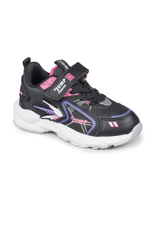 26982 Cırtlı Siyah - Fuşya Kız Çocuk Sneaker Günlük Spor Ayakkabı - Jump (1)