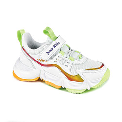 Jump - Jump 27225 Beyaz - Yeşil - Sarı - Lila Kız Çocuk Spor Ayakkabı