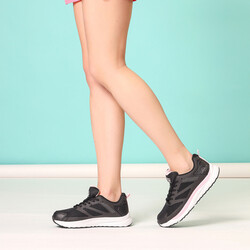 Jump - Jump 27355 Siyah - Pembe Günlük Yürüyüş Koşu Kadın Spor Ayakkabı (1)
