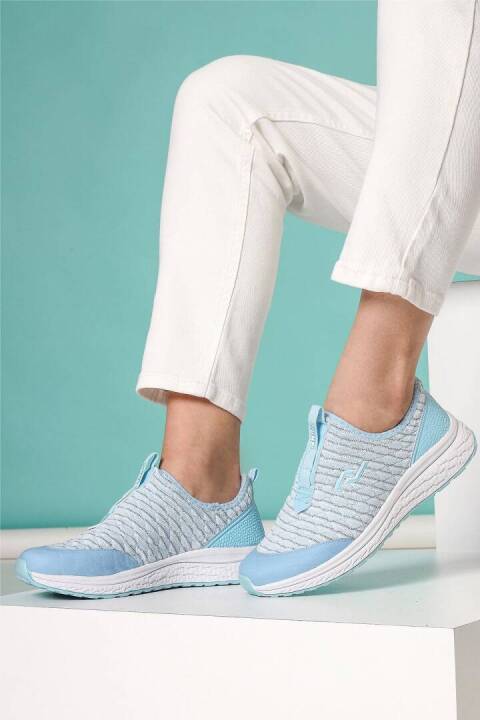 27378 Slip-On Bebe Mavi Kadın Sneaker Günlük Spor Ayakkabı - 3