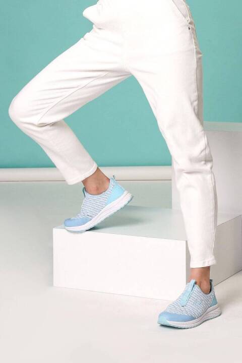27378 Slip-On Bebe Mavi Kadın Sneaker Günlük Spor Ayakkabı - 4