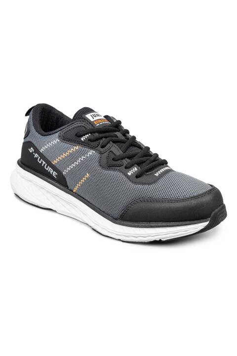 27401 Siyah - Gri Erkek Sneaker Günlük Spor Ayakkabı - 5
