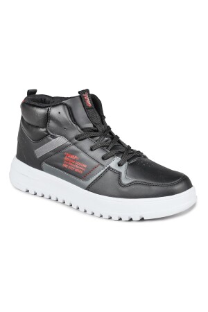 27430 Yüksek Bilekli Siyah - Beyaz Erkek Sneaker Günlük Spor Ayakkabı - 6