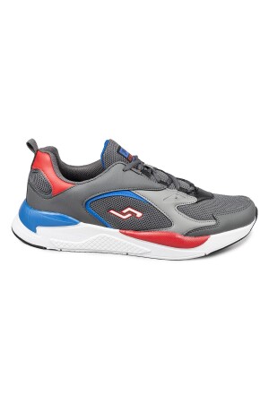 27462 Koyu Gri - Kırmızı Erkek Sneaker Günlük Spor Ayakkabı 