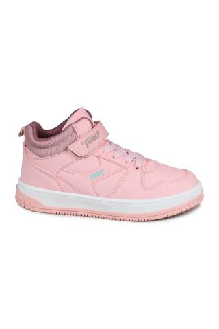 27758 Cırtlı Yüksek Bilekli Gül Rengi Kız Çocuk Sneaker Günlük Spor Ayakkabı - Jump
