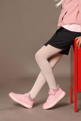 27758 Cırtlı Yüksek Bilekli Gül Rengi Kız Çocuk Sneaker Günlük Spor Ayakkabı - Jump (1)