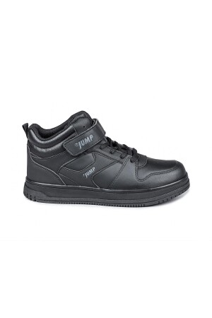 27758 Cırtlı Yüksek Bilekli Siyah Üniseks Çocuk Sneaker Günlük Spor Ayakkabı 