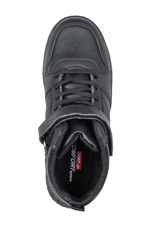 27758 Cırtlı Yüksek Bilekli Siyah Üniseks Çocuk Sneaker Günlük Spor Ayakkabı - 7